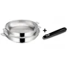 Image de Lot De 2 Poêles Inox 24 Et 28 Cm + Poignée Lagostina 012138600003