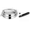 Image de Lagostina Lot de 2 poêles inox 24 et 28 cm + poignée - 012138600003
