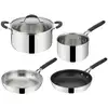Image de Batterie De Cuisine Lagostina Esperta Triply 012909600005 5 Pièces Induction Argent Métal Inox