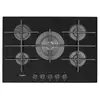 Image de Table De Cuisson Gaz Whirlpool Agr758nb Verre Noir 5 Feux Flexiflame 9 Niveaux