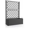 Image de Bac À Fleurs À Réserve D'eau Natural Deluxe Anthracite 100 X 43 X 142 Cm + Treillis