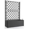 Image de STEFANPLAST Bac à fleurs/Jardinière NATURAL DELUXE avec treillis - 100 x 43 x H142 cm - 90 + 65 L dans la réserve - Anthracite