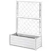 Image de Bac À Fleurs Rectangulaire Italia Blanc 100 X 43 X142 Cm + Treillis