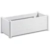 Image de STEFANPLAST Bac à fleurs/jardinière rectangulaire - ITALIA - Finition effet bois - 100x43xH35cm - 80L - Blanc