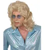 Image de Perruque et moustache disco années 70 blondes homme - WIDMANN - Kit de déguisement - Synthétique