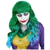 Image de Perruque psychopathe verte et bleue femme