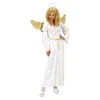 Image de Déguisement ange-M - WIDMANN - Robe blanche en polyester - Ceinture dorée - Auréole sur serre-tête