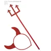 Image de Set diablesse adulte horreur - WIDMANN - Accessoires de déguisement - Rouge - Strass