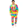 Image de Déguisement - Années 80 - Fluo - Psychédélique - Veste + Pantalon - Taille Xl