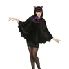 Image de Poncho chauve-souris femme - Noir - Halloween - Taille unique - Automne/Hiver