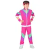 Image de Déguisement survêtement années 80 fuchsia enfant - costume rétro mixte pour carnaval & soirées disco