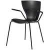 Image de SLIDE set de 2 chaises avec accoudoirs GLORIA (Noir - polypropylène et acier)