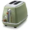 Image de Grille Pain - Icona Vintage - 2 Tranches - 6 Positions - Vert Olive/chocolat