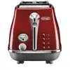 Image de Toaster delonghi icona capitals 2 tranches - 900w - grille pain 3 fonctions - chauffe viennoisseries inclus - rouge