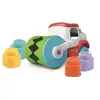 Image de Camion Tracteur Sensoriel Clemmy Avec 6 Blocs Souples Lavables Rouleau Mange-blocs Clementoni Rouge Multicolore