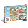 Image de Clementoni Puzzle Bluey 4-en-1 Carton Puzzle Enfant Dès 3 Ans
