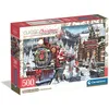 Image de Puzzle Noël Train De Gare 500 Pièces Avec Affiche 49 X 36 Cm Clementoni