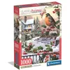 Image de Puzzle 1000 Pièces Collection Noël Rouge Oiseau Perché Houx Poster 70x50 Cm Clementoni