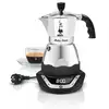 Image de Cafetière Moka Électrique Bialetti Easy Timer 6 Automatique 0,3 L Inox 6 Tasses LED
