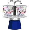 Image de Set cafetière italienne + 2 tasses - BIALETTI - Mini-express KANDINSKY - 100 ml - Inox / Bleu