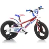 Image de Vélo Enfant Garçon 14 Pouces Freins sur le Guidon Blanc Rouge Bleu