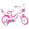 Image de Vélo pour fille blanc et rose 12'' flappy dino bikes