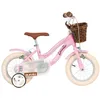 Image de Vélo fille 12 pouces - DINO BIKES - Aurelia Rétro - Rose - Cadre acier TIG - Freins à étrier - Panier & stabilisateurs
