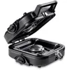 Image de Réchaud à gaz pliable 2 feux 4600 W   Réchaud camping portable Allumage piezo double brûleur inox cartouche valve 7/16 KEMPER