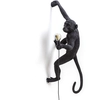 Image de SELETTI lampe murale applique MONKEY LAMP à LED BLACK EDITION (Noir, accroché à droite - Résine)