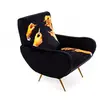 Image de SELETTI fauteuil rembourré TOILETPAPER ARMCHAIR (Black lipsticks - Tissu en polyester, Structure en bois, polyuréthane et métal)