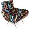 Image de SELETTI fauteuil rembourré TOILETPAPER ARMCHAIR (Snakes - Tissu en polyester, Structure en bois, polyuréthane et métal)