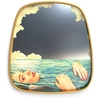 Image de SELETTI miroir mural MIRRORS GOLD FRAME TOILETPAPER L 54 x H 59 cm (Sea girl - Verre, MDF et laiton)