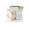 Image de OPINION CIATTI bibliothèque PTOLOMEO X4 SHORT (Structure, gs et fond blanc. - Structure et étagères en tôle base en acier inoxydable)