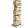 Image de OPINION CIATTI bibliothèque ORIGINAL PTOLOMEO PT75 H 75 (Structure blanche, base inox - Structure et étagères en fer laqué. base en acier inoxydable)
