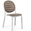 Image de NARDI set de 4 chaises ERICA pour extérieur GARDEN COLLECTION (Blanc / Tourterelle - Polypropylène)
