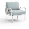 Image de NARDI fauteuil pour l'extérieur KOMODO (Blanc / Glace - Polypropylène fibre de verre et tissu Sunbrella)