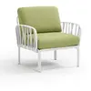 Image de NARDI fauteuil pour l'extérieur KOMODO (Blanc / Avocat - Polypropylène fibre de verre et tissu Sunbrella)