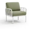 Image de NARDI fauteuil pour l'extérieur KOMODO (Blanc / Jungle - Polypropylène fibre de verre et tissu Sunbrella)
