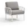 Image de NARDI fauteuil pour l'extérieur KOMODO (Blanc / Gris - Polypropylène fibre de verre et tissu acrylique)