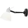 Image de ROTALIANA lampe murale applique ou au plafond LUXY H0 GLAM (Diffuseur blanc brillant, base noir mllisDiffusore bianco, asta e base nickel - Verre)