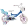 Image de Vélo Enfant - 12 Pouces - 3 ans - Disney Frozen - Roulettes stabilisatrices - Panier - Bleu