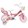 Image de Vélo Enfant - 12 Pouces - 3 ans - Disney Princess - Roulettes stabilisatrices - Panier - Rose