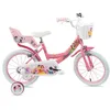 Image de Vélo Enfant - 16 Pouces - 5 à 7 ans - Disney Princess - Roulettes stabilisatrices - Panier - Rose