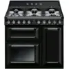 Image de Smeg - piano de cuisson gaz 123l 6 feux noir tr 93 bl - victoria TR 93 BL