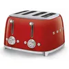 Image de Grille-pain SMEG 4 tranches Années 50 - Rouge - 6 niveaux de brunissement - Fonction dégivrage