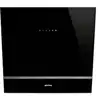 Image de Hotte Inclinée Murale Smeg Kv26n 60 Cm Verre Noir Aspiration Périmétrale