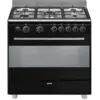 Image de Piano de cuisson gaz smeg bg91n2 concerto 90 cm noir