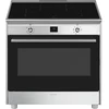 Image de Smeg Cg90cixt Four Et Cuisinière A Electrique Plaque Avec Zone À Induction Noir, Acier Inoxydable