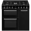 Image de Cuisinière Double Gaz Et Électrique Smeg 90 Cm Noir 5 Foyers 3 Fours