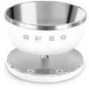 Image de Smeg Ksc01whmww Escabeaux De Cuisine Acier Inoxydable, Blanc Comptoir Rond Balance De Ménage Électronique